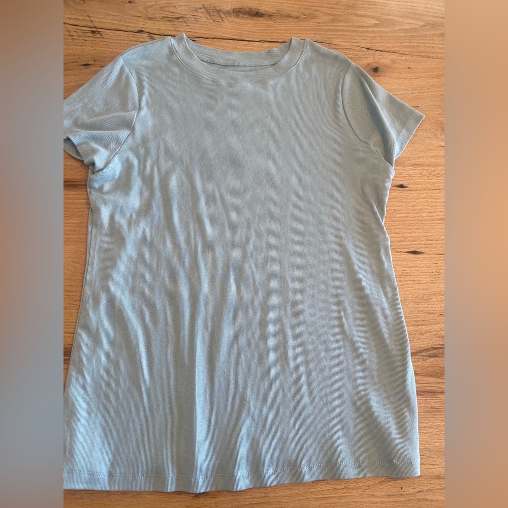 A New Day Ribbed Green Short Sleeve Ribbed Knit Tee Top‎ women’s XXL